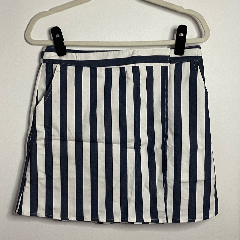 Striped wrap skirt